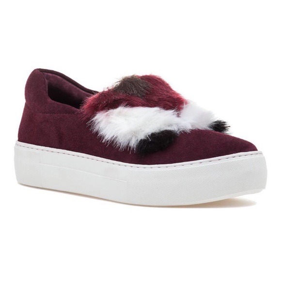 J/Slides Alexi Faux Fur Sneakers NEW - Picture 1 of 6